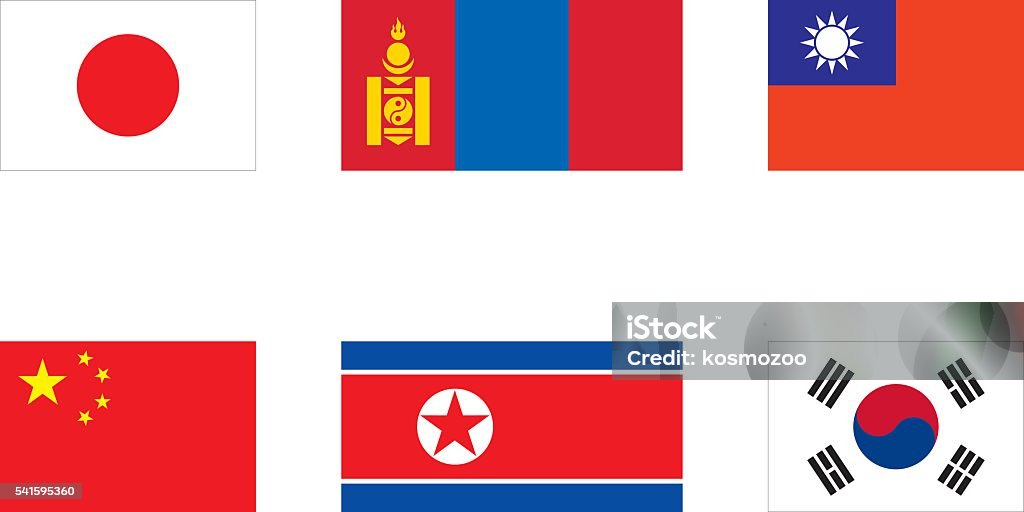 Bendera Asia Timur Ilustrasi Stok - Unduh Gambar Sekarang - Asia - Asia