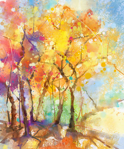 istock Abstract watercolor painting colorful landscape 541595978