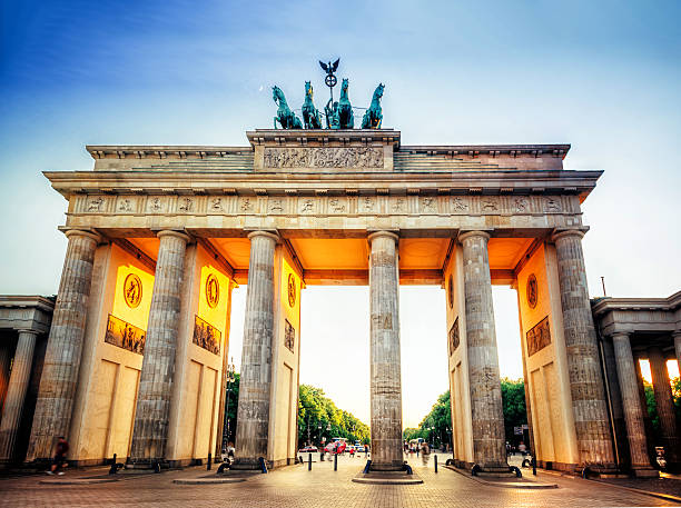 istock low angle view on Brandenburger Tor in Berlin at sunset 541602122