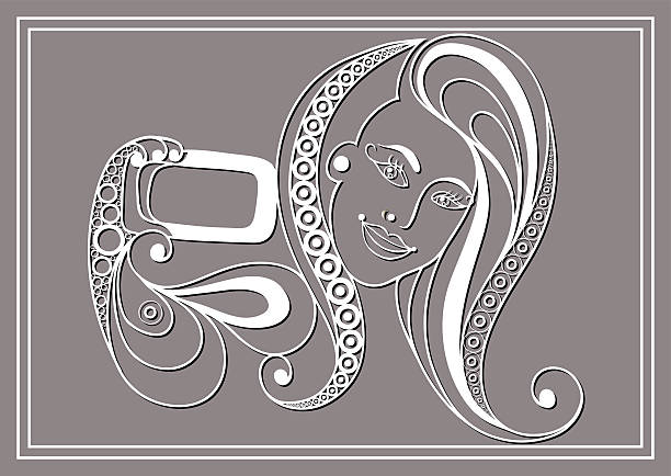 istock Graphical illustration of a girl making a selfie 28 541608108