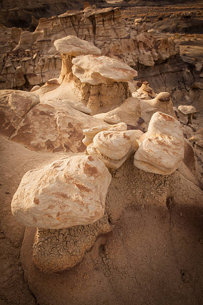 istock Mysterious shapes formed by erosion at Bisti Badlands 541610772