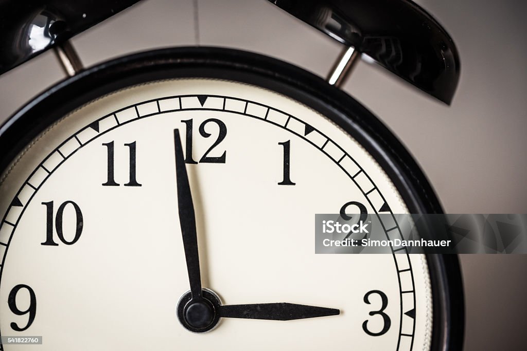 Alarm clock watch Black alarm clock watch with white background Clock Stock Photo