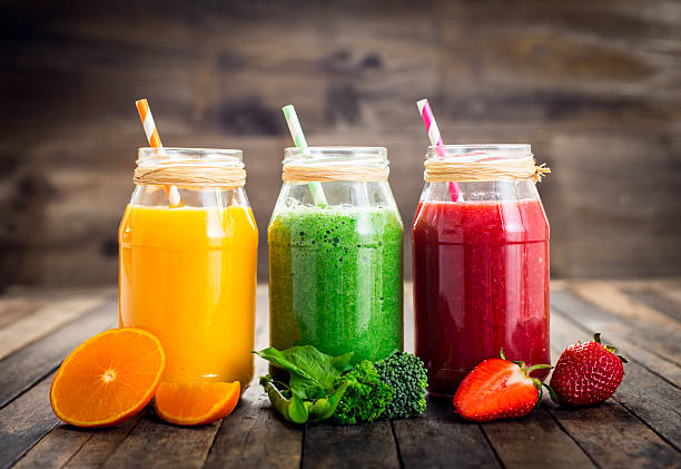 istock Healthy fruit and vegetable smoothies in the jar 541822994