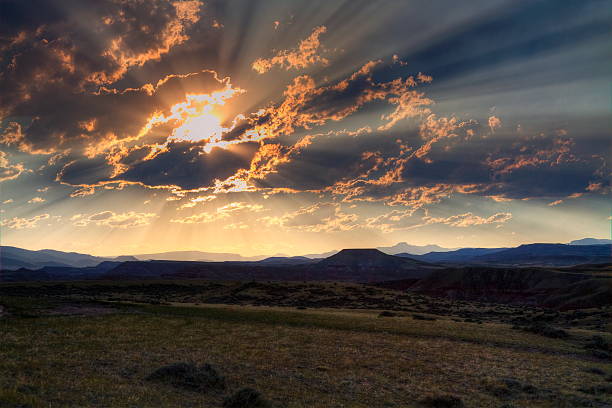 Sunset on the Badlands around Dubois, Wyoming
