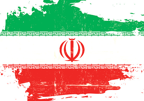 An Iranian scratched flag with a grunge texture