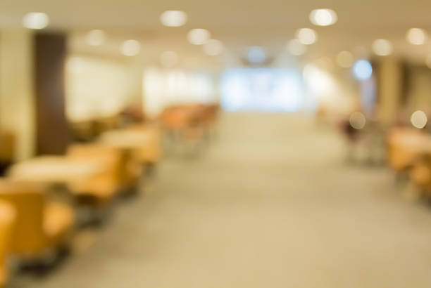istock Blur  row  of  empty  seat in cafeteria or coffee shop 541828688
