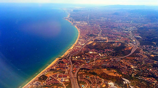 istock View of Barcelona from the plane 541829280