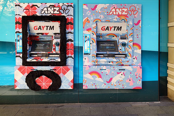 GAY ATM Mardi Gras Sydney stock photo