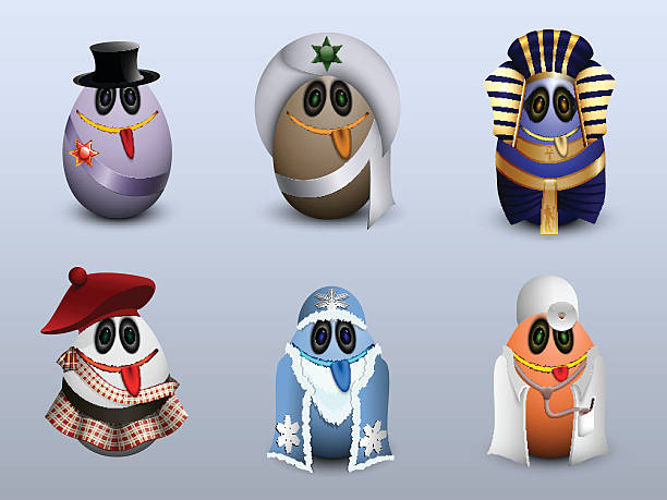 set of Easter eggs. affiliation. Easter eggs, a set of figures of different types. raja stock illustrations
