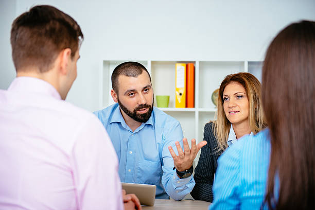 istock Interview with employer and human resource manager 541833330