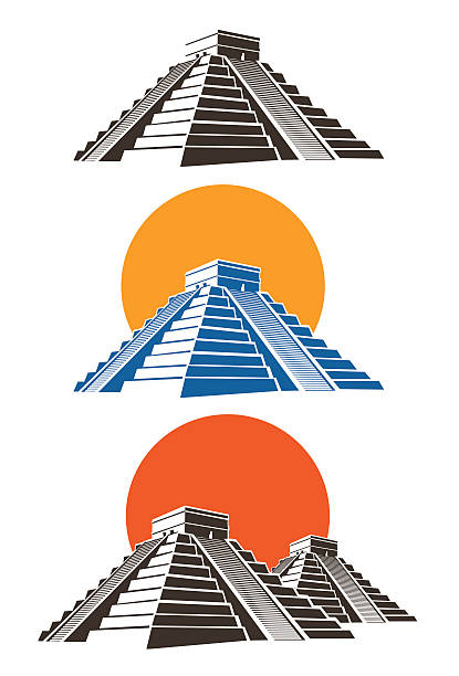 ilustrações de stock, clip art, desenhos animados e ícones de pirâmides - old fashioned indigenous culture inca past