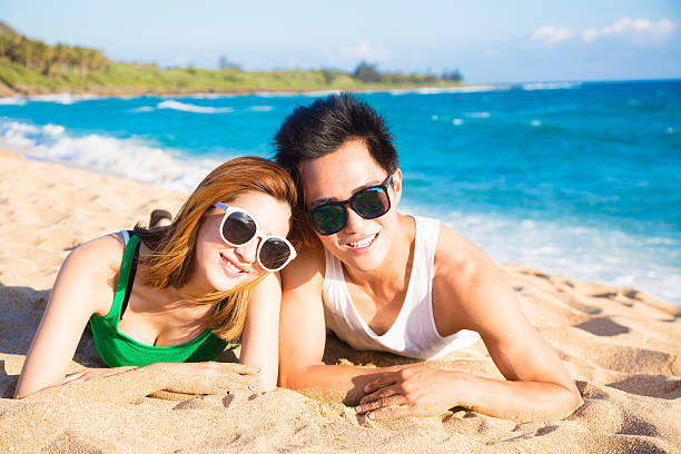 istock Happy young Couple  having fun on the Beach 541835610
