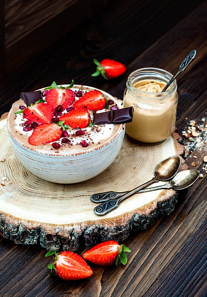 istock Chocolate almond butter maca smoothie bowl 541837222