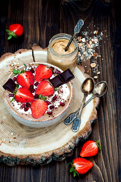 istock Chocolate almond butter maca smoothie bowl 541837256