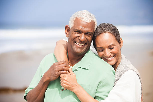 istock African American Seniors Smiling Together on Beach 541837590