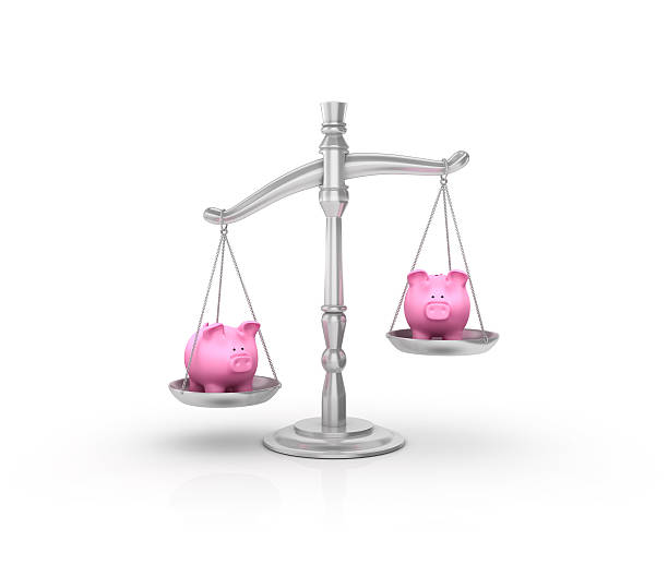 istock Weight Scale with Piggy Bank on White Background 541839128