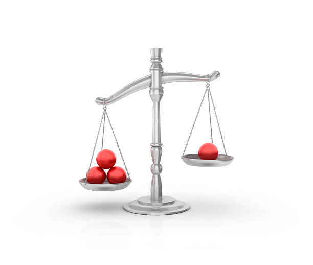 istock Weight Scale with Spheres on White Background 541839156