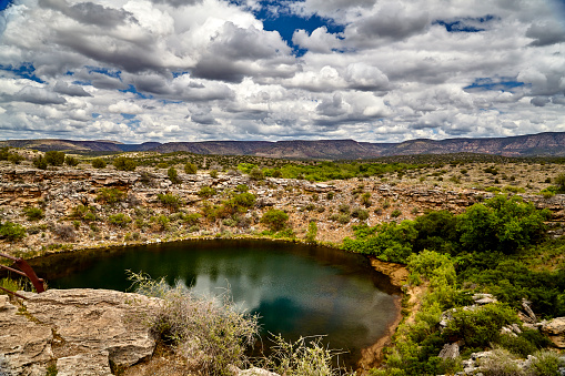 Natural sink hole in limestone in the southwest used by Native American's