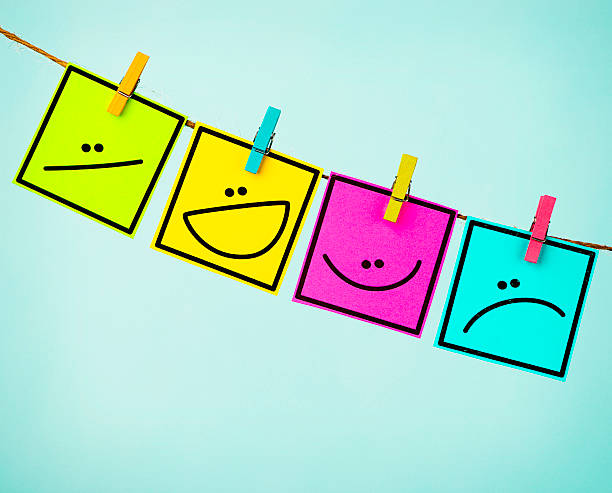istock How are you feeling? Four different emotions on colored cards 541845184