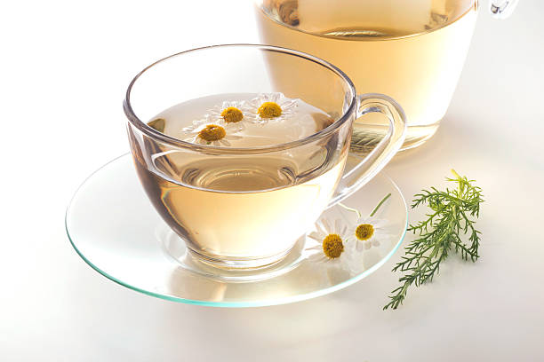 istock Herbal tea in glass cup with chamomile 541845712