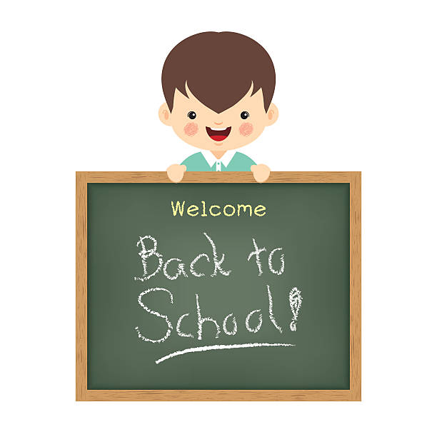 willkommen zurück in der schule 1 - house cute welcome sign greeting stock-grafiken, -clipart, -cartoons und -symbole