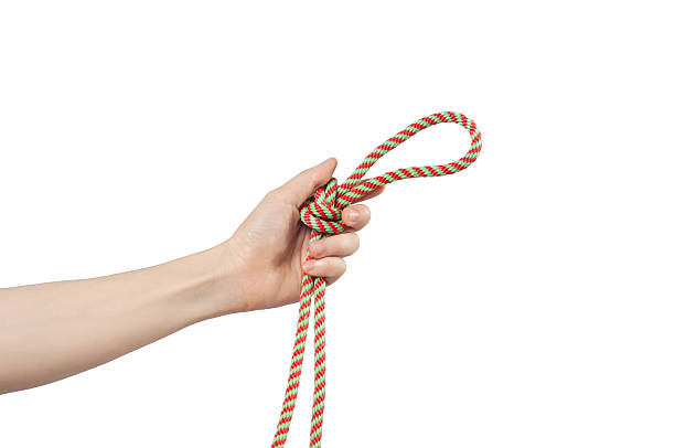 istock hand holding the rescue rope. 541848490