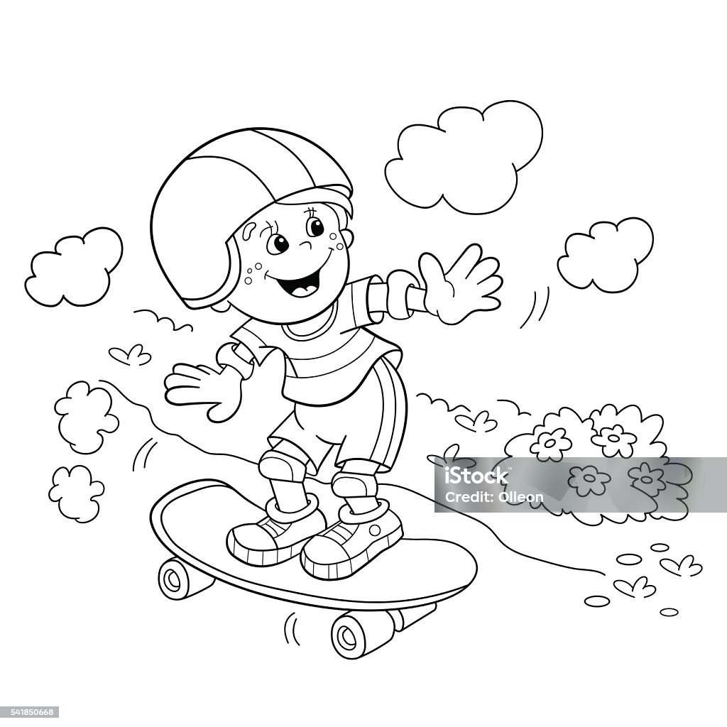 Ilustración de Para Colorear Página Descripción De Niño De Historieta En Monopatín y más Vectores Libres de Derechos de Niños - iStock Ilustración de Para Colorear Página Descripción De Niño De Historieta En Monopatín y más Vectores Libres de Derechos de Niños - iStock