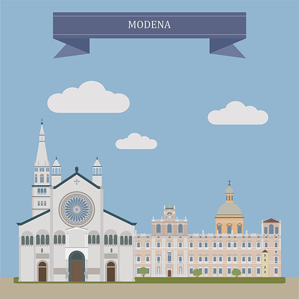 modena, miasto we włoszech - big country stock illustrations