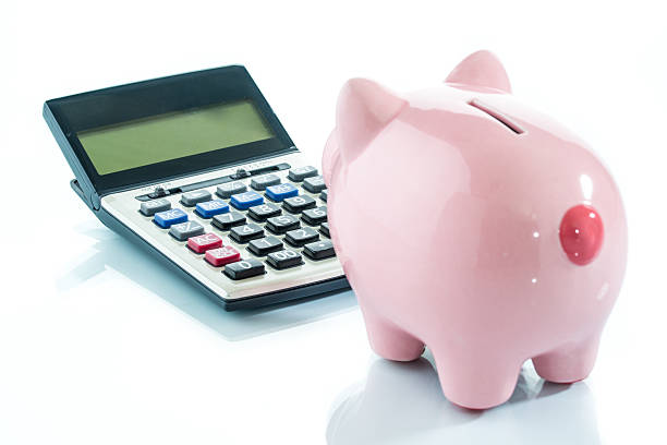 istock Piggybank and calculator, saving target 541859228