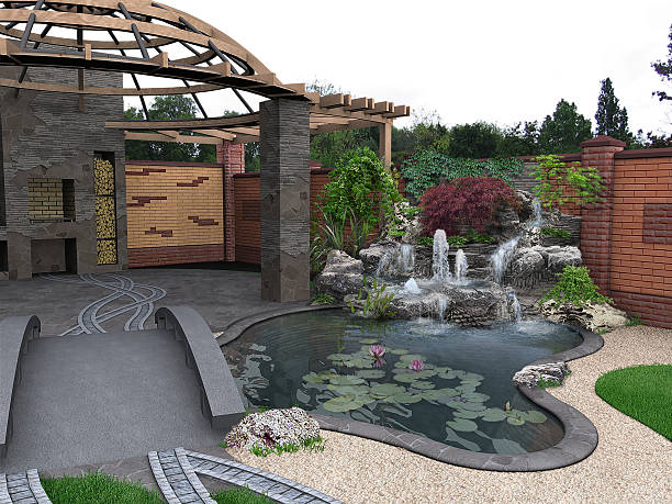 istock Patio living space arrangement, 3d render 541862658