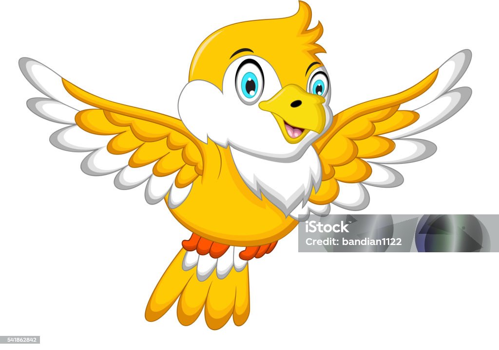 Ilustración de Pájaro De Historieta Volando Lindo Amarillo y más Vectores  Libres de Derechos de Animal - Animal, Azul, Ilustración - iStock