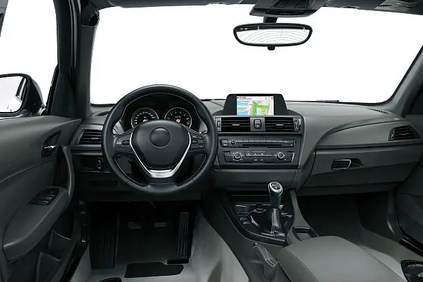 the inside or interior of a modern car ,  3d illustration