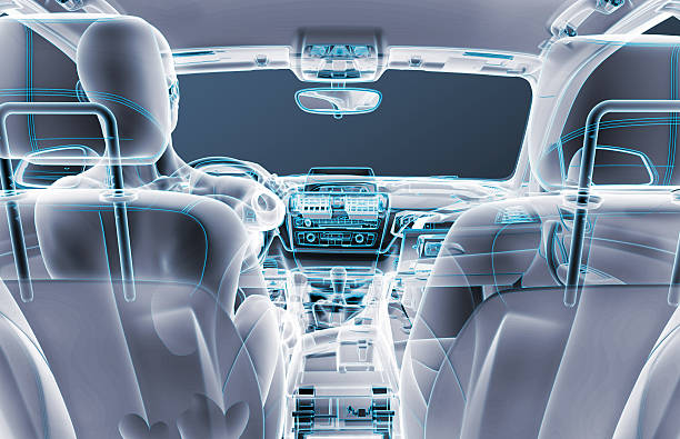 istock xray image of a car with test driver 541864272