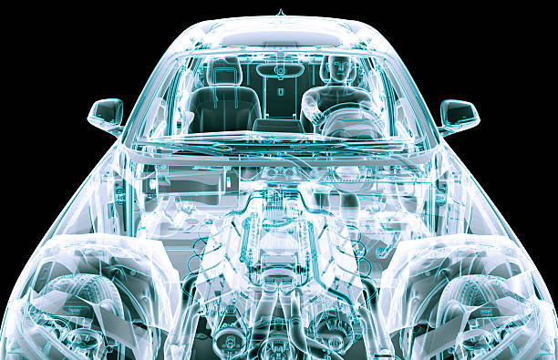 istock xray image of a car with test driver 541864304