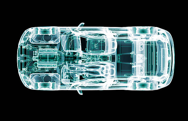 istock xray image of a car with test driver 541864324