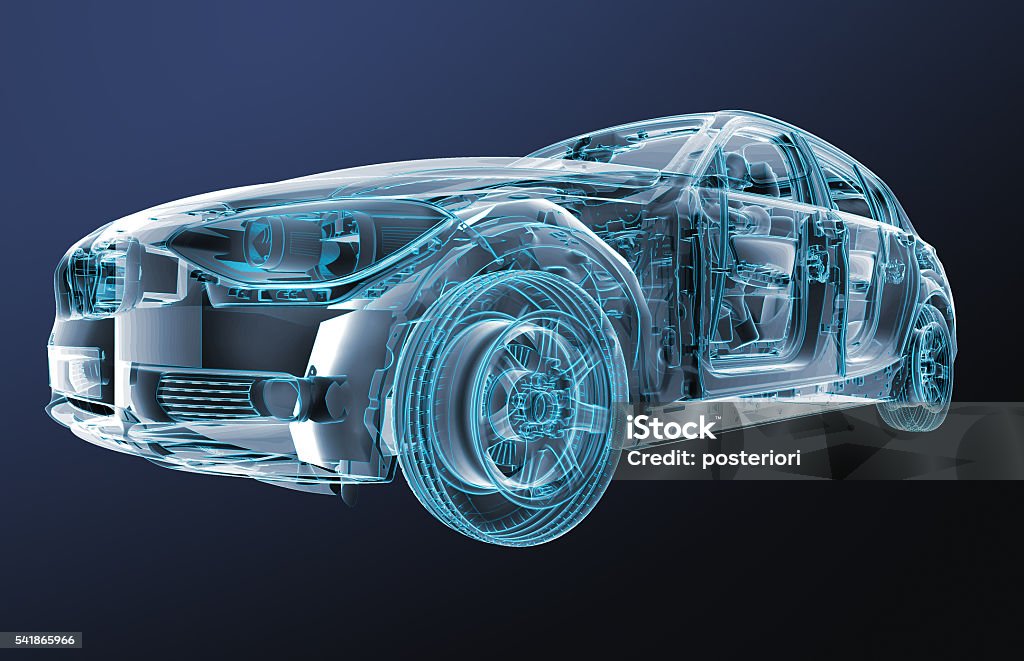 Car Xview Xray Image Of A Car With Test Driver Stock Photo - Download Image Now ...