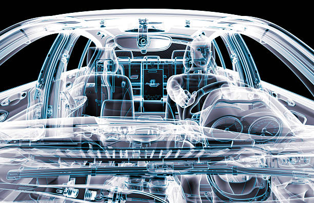 istock xray image of a car with test driver 541866002