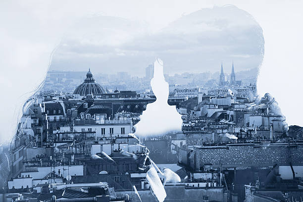 istock couple in love,  portrait with double exposure 541866266