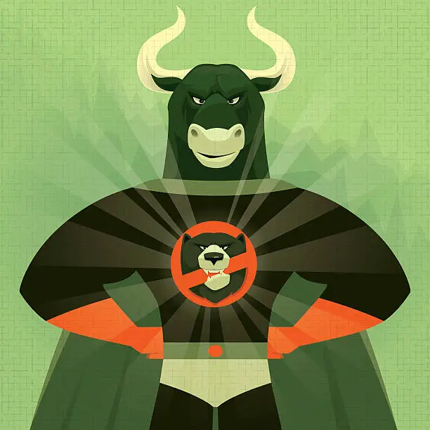 Vector illustration of super hero bull