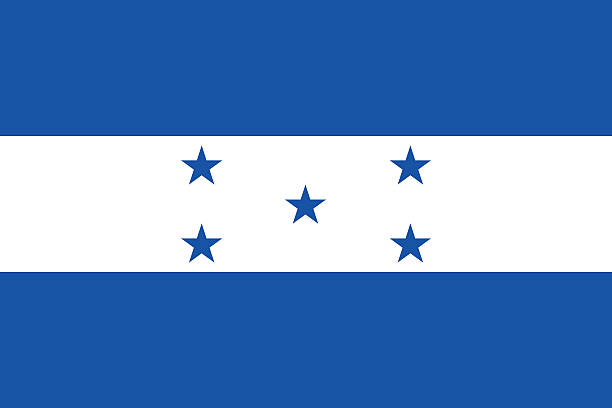 flache honduras flagge vektor - honduras stock-grafiken, -clipart, -cartoons und -symbole