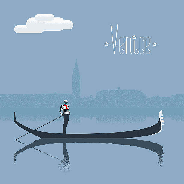 ilustrações de stock, clip art, desenhos animados e ícones de veneza/venezia skyscrape ver com gandolier ilustração vetorial - gondolier