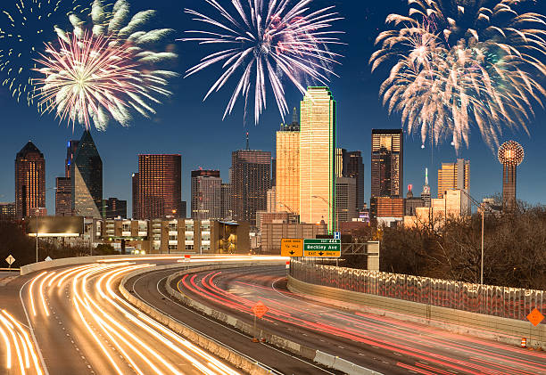 istock fireworks for a national holiday in Dallas 541869252