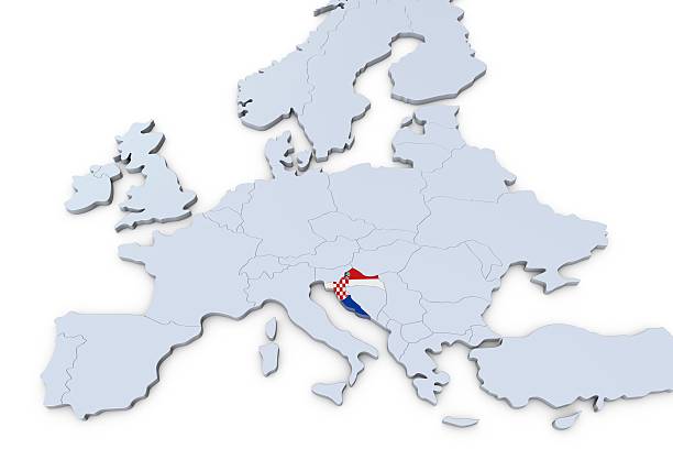 istock European map with Croatia highlighted 541971126