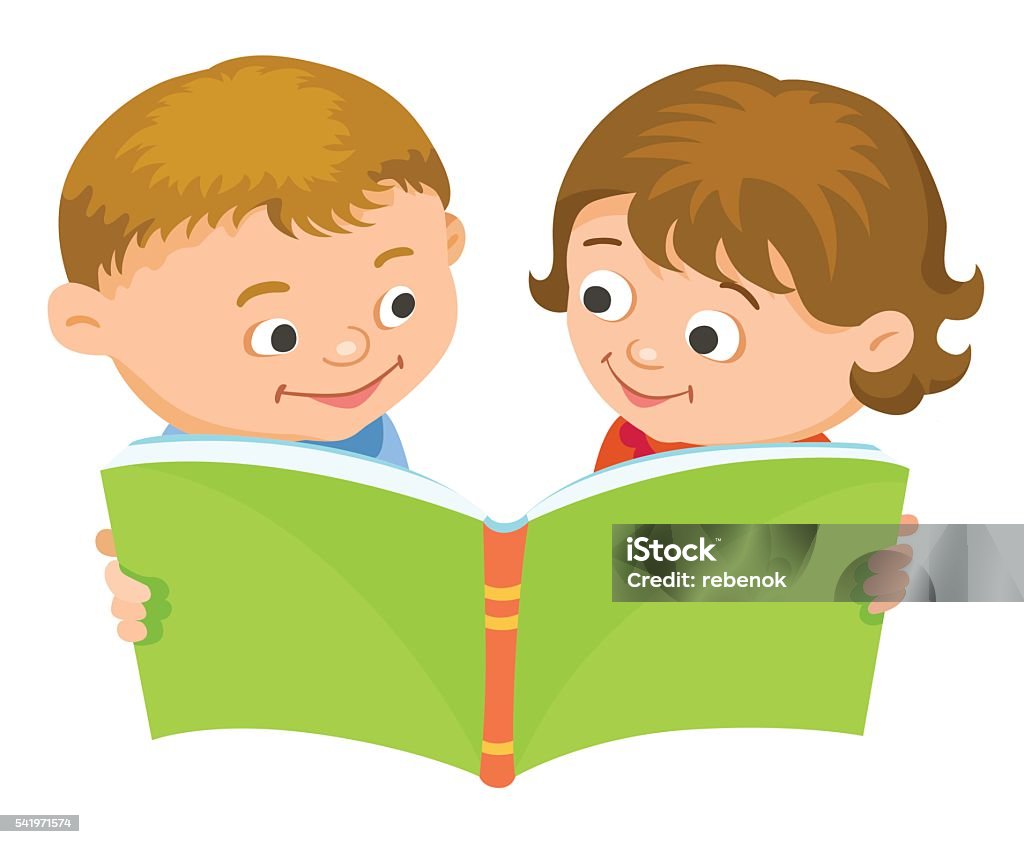 Hoạt Hình Trẻ Em Đọc Sách Vector Hình minh họa Sẵn có - Tải xuống ...