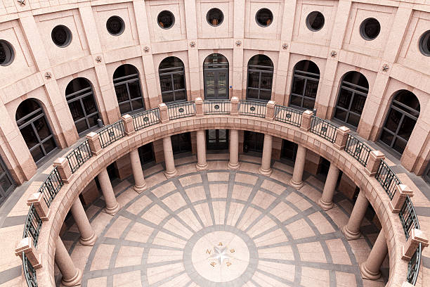 Rotunda at Texas State Capitol, Austin The Open-Air Rotunda at the Texas State Capitol in Austin, Texas, United States local landmark stock pictures, royalty-free photos & images