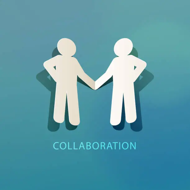 Vector illustration of Collaboration Concept Paper Cut