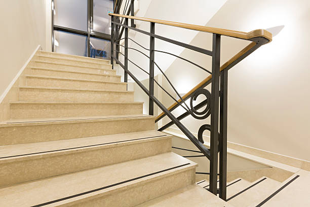 istock Luxury marble stairs in hotel lobby 541975618