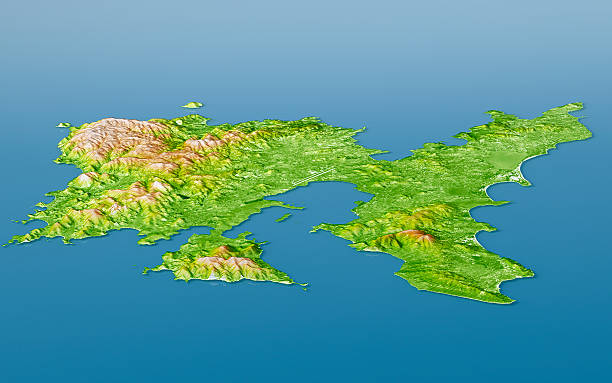 istock Limnos Island Topographic Map 3D Landscape View Enhanced Color 541975730