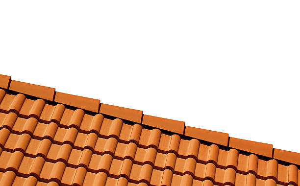 istock Roof with tiles on white 541979278
