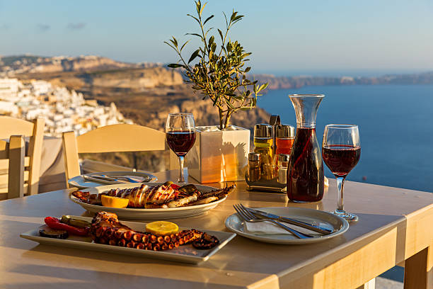 istock Dinner on the background of sea sunset 541981876